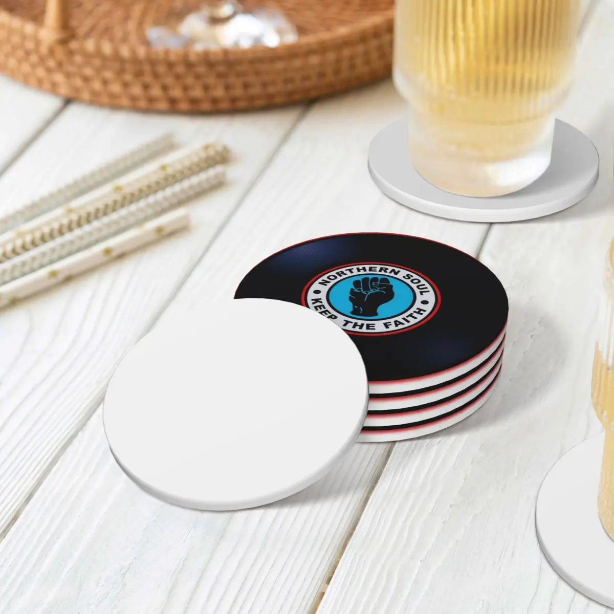 Northern Soul Vinyl Record Ceramic Coasters (Set of 4) black customized Coasters 8 S12e5758436a64c338ba98733be6797d1n