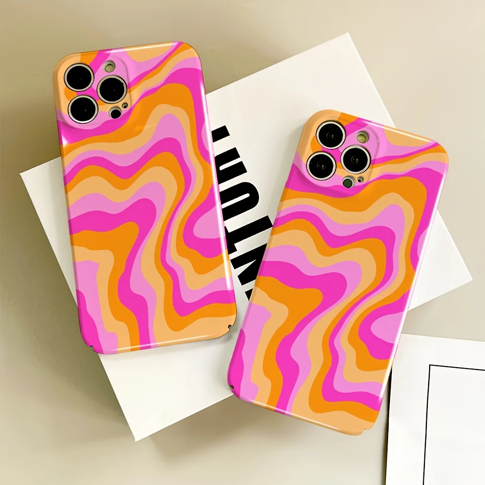 Pink Orange Wavy Glossy Phone Case - Hard PC Finish