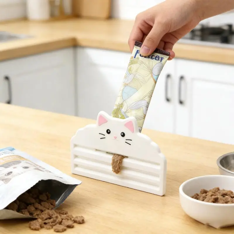 ▪ Estrattore di Cibo per Gatti - Estrae Efficientemente il Cibo dalle Buste, Massimizza i Residui e Garantisce Zero Sprechi, Estrattore di Snack per Gatti - immagine 3