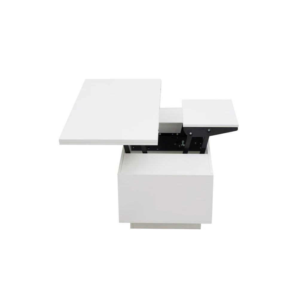 Moderner Couchtisch mit doppeltem Hubmechanismus, zwei separate Hubplatten, Sofatisch, versteckter Stauraum, bis zu 50 kg – Detail 14