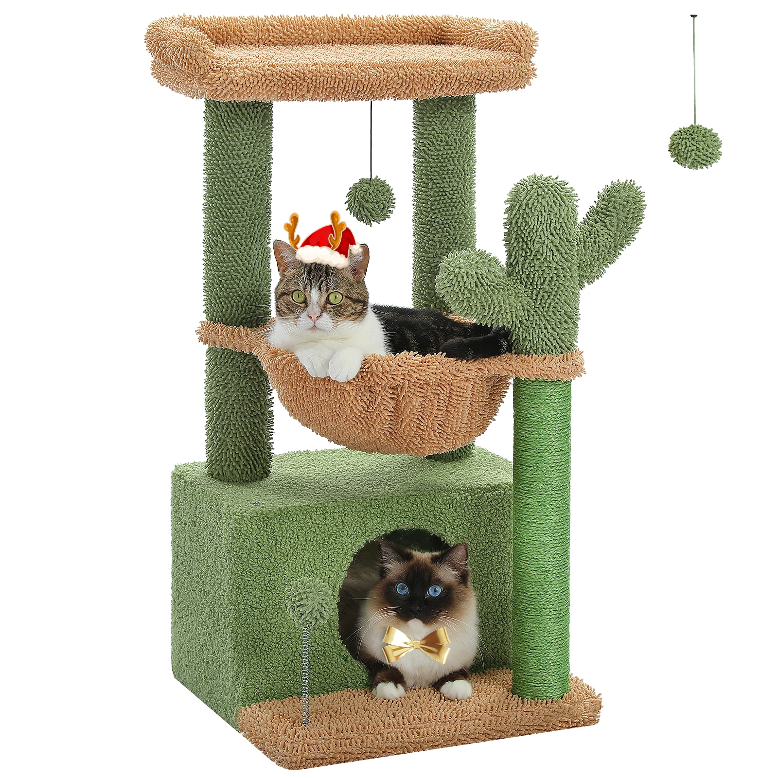 Cat Scratching Post Cat Tree PawHut Wall-Mounted Multi-Level