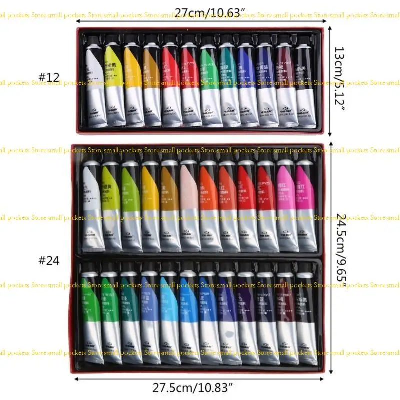R1WD 12/24 색상 전문 아크릴 페인트 20ml 드로잉 그림 안료 어린이를위한 손으로 그린 ??DIY