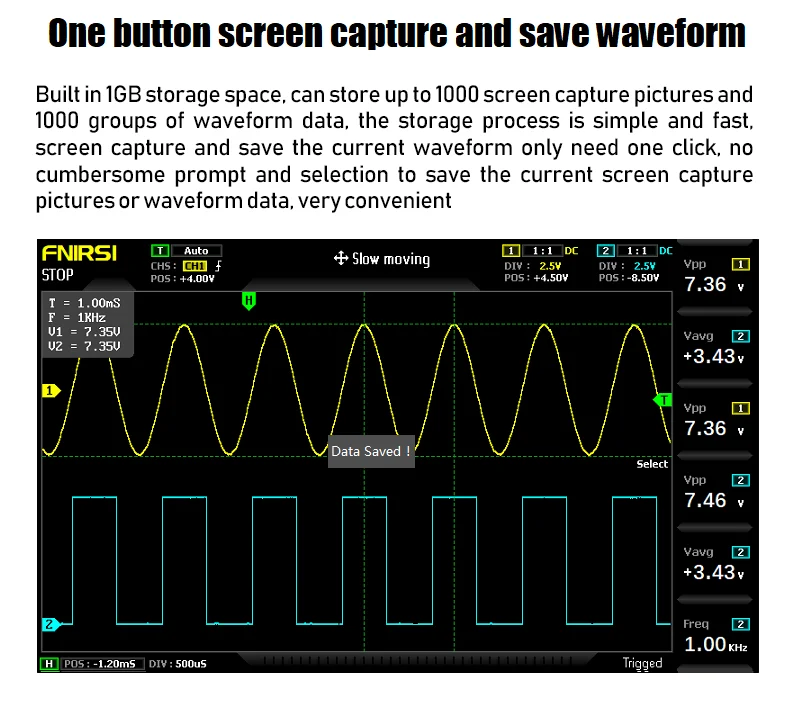 1014D Digital Oscilloscope, 2-in-1 Dual Channel Input Signal Generator Desktop O
