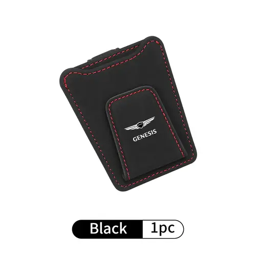 Car Sun Visor Glasses Clip Leather Sunglasses Card Holder For Genesis GV70 GV80 EV BH G80 GV90 2019 2020 2021 2022 2023 G70 G90 - Image 9