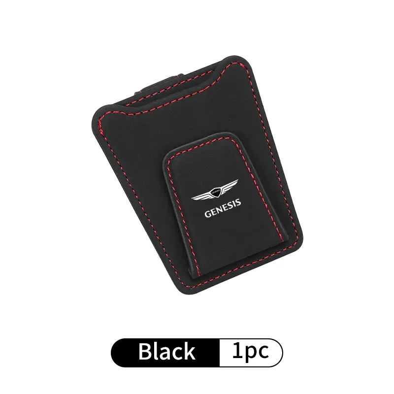 Car Sun Visor Glasses Clip Leather Sunglasses Card Holder For Genesis GV70 GV80 EV BH G80 GV90 2019 2020 2021 2022 2023 G70 G90 - Image 9