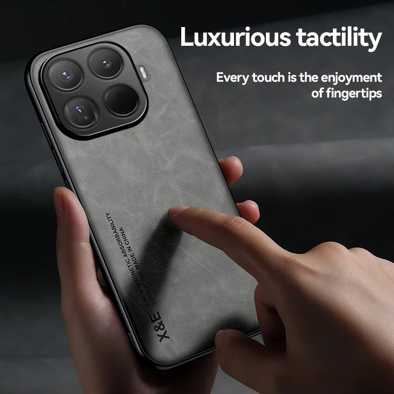 Shockproof Luxury Leather Texture Case with Magnetic Attraction