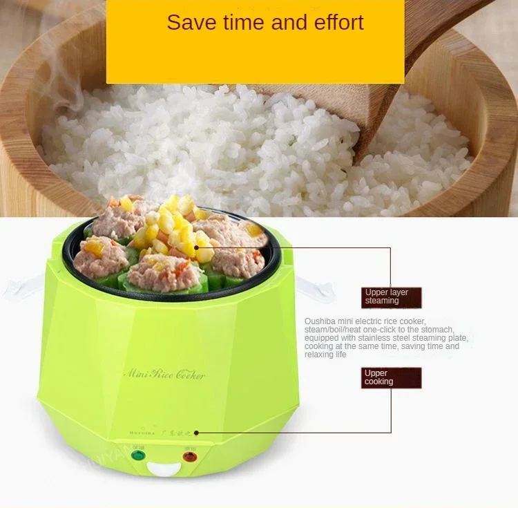 Description Picture 3 of itemMini Rice Cooker 1.3L Electric Heating Lunch Box Portable Food Steamer Electric Cooker For Car Truck Multicooker 12/24V
