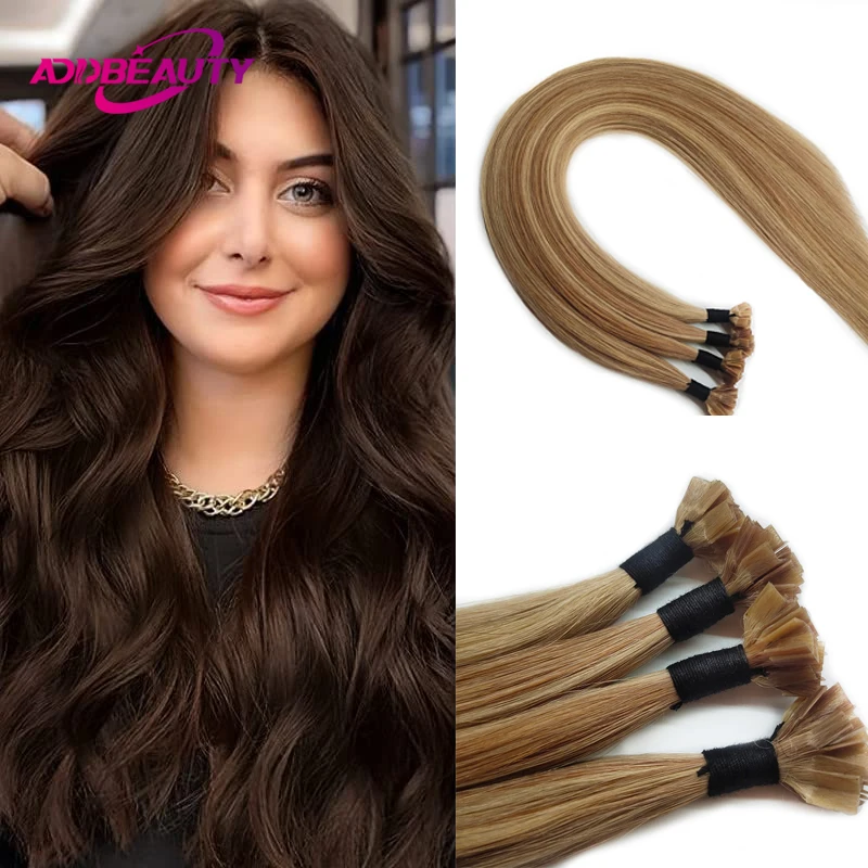 K Tip Hair Extensions Human Hair Real Human Extensions Women 50pcs High Quality Keratin Capsule Ombre Blonde