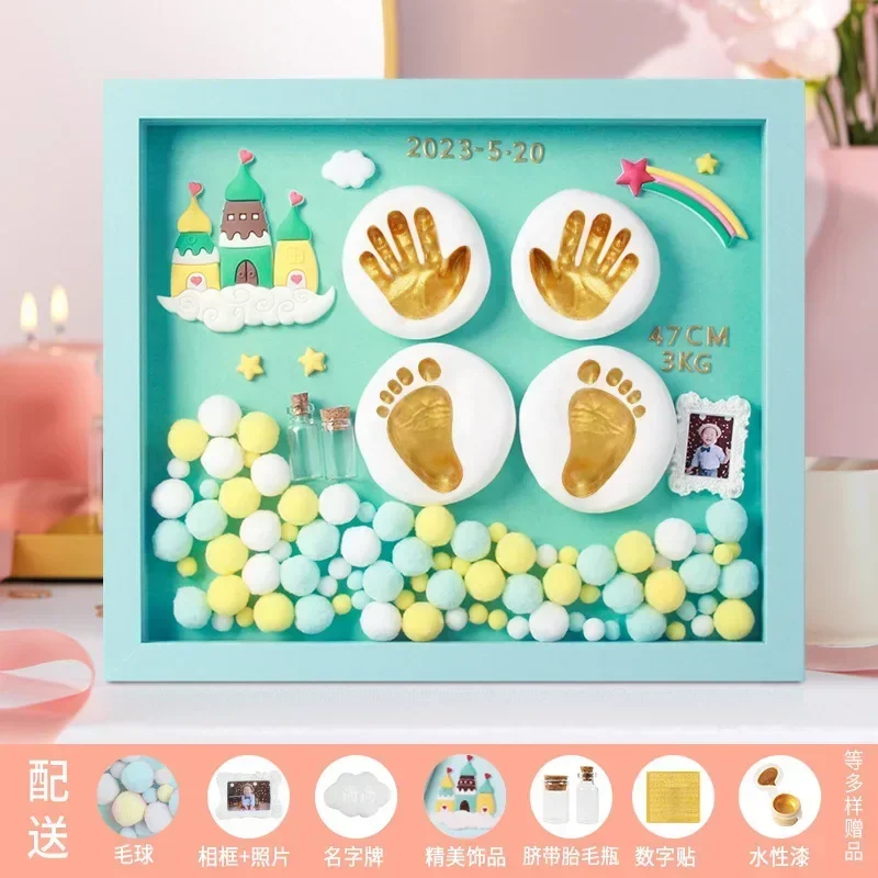 Baby Hand Print Footprint Imprint Kit Handprint Baby Mud and Footprints Souvenirs Hand and Foot Mold Hundred Days Gifts