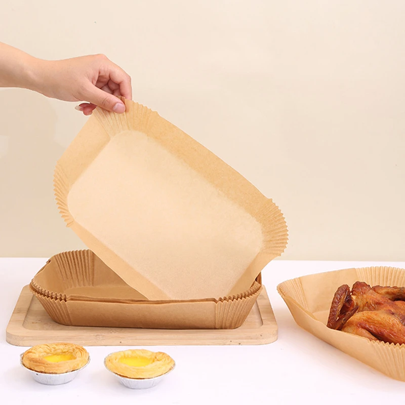 Airfryer Baking Liner Rectangle Disposable Airfryer Baking Paper Liner Waterproof Oilproof Non-Stick Baking Mat for Ninja Foodi Air Fryer Accessories