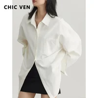 CHIC VEN – chemise coréenne à manches longues pour femme, ample, à la mode, manteau de bureau, vêtements de printemps et d'automne, 2025 1