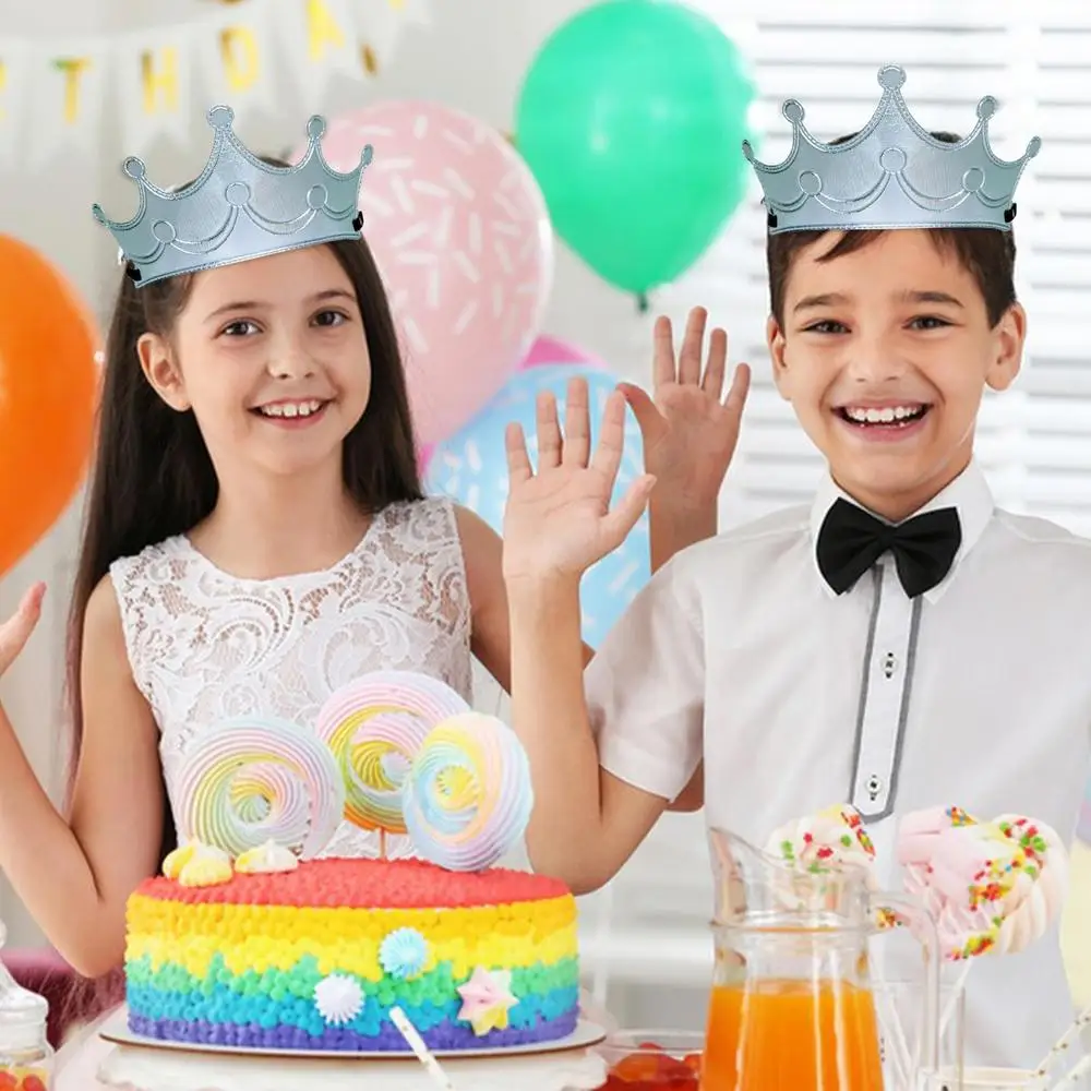 Geburtstagskronen für Klassenzimmer-Cosplay König- und Königinnenkrone mit Elastikband Wiederverwendbare Kinder-Haaraccessoires für den Kindergarten – Detail 3