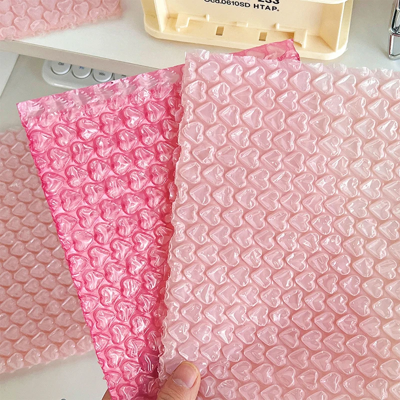 10pcs Heart Shaped Bubble Mailers Padded Envelopes Self-Seal Packaging Bags Business Shipping Shockproof Packaging Bag