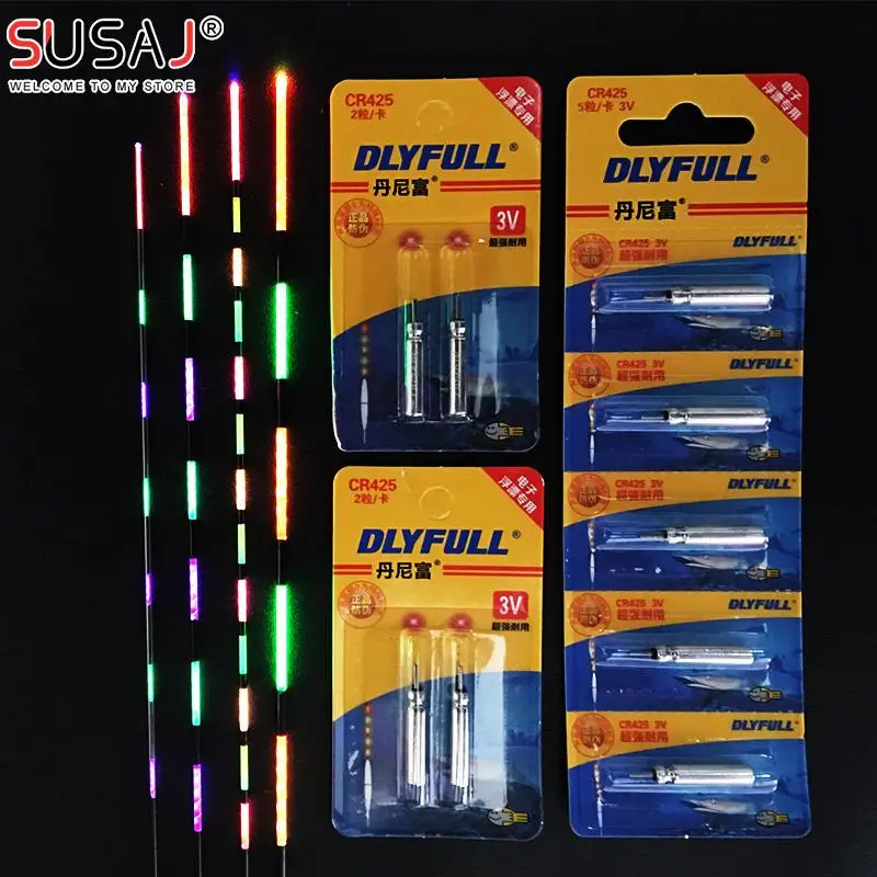 

10pcs Night Fishing Floats Light Luminous CR425 Lithium Battery Buoy Tools Fresh Water Bobber Pesca Tackle Fishing Accessories