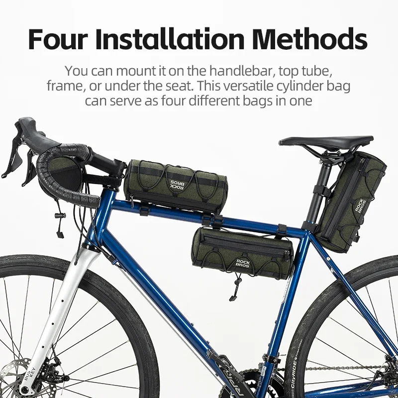 ROCKBROS Bicycle Bag Front Portable Handlebar Pannier 2L Big Capacity Multifunctional Shoulder Bag Reflectice Tube Bike