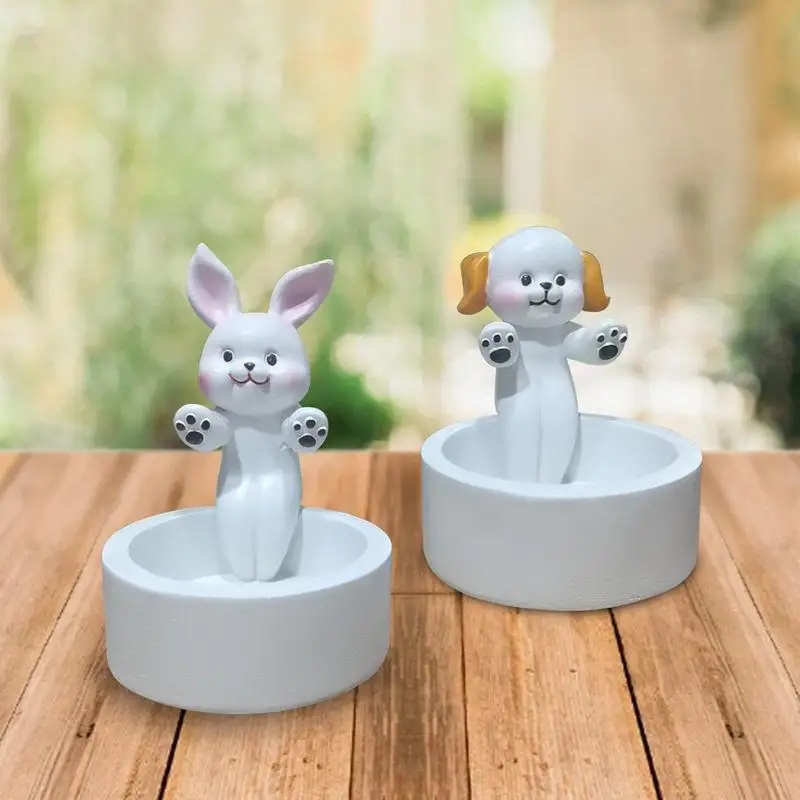 

Animal Candle Holder Cute 3D Animals Resin Tealight Candle Lantern Holder With Warming Cute Paws Scented Candle Holder Plaster