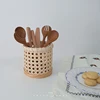 Rattan Chopsticks Storage Handmade Spoon Organizer Holder Pencils Organization 3
