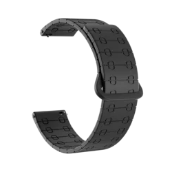Silicone Magnetic Loop - 22mm Universal Smartwatch Band Replacement Strap for 22mm Universal (Black)
