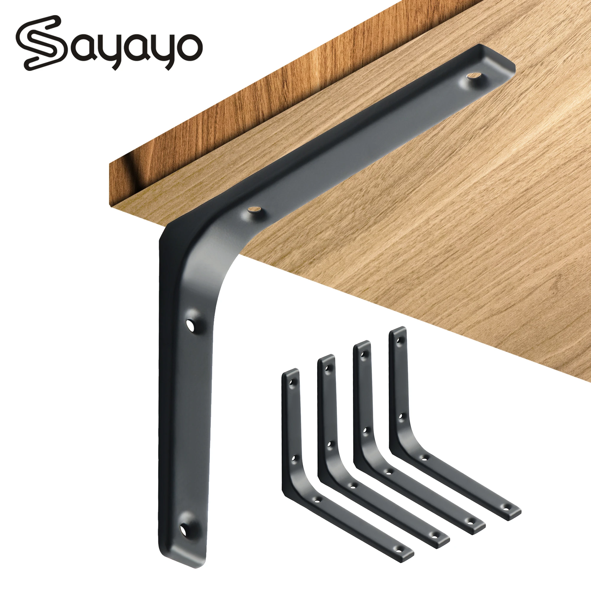 

2pcs Heavy Duty Shelf Bracket L Shape Thickened Corner Brace Shelf Stainless Steel Right Angle for Commodity Furniture Fitting