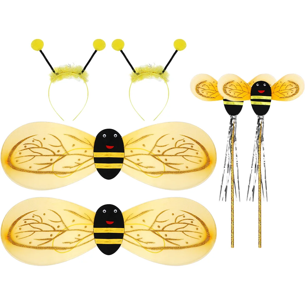 

2 комплекта Детский костюм для косплея пчела крылья повязка на голову палочка реквизит для выступления