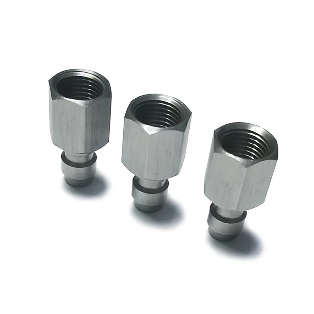 Stainless Steel 8mm Quick Disconnect Charging Hose Release Coulper Male Plug 1/8&ldquo;BSPP / 1/8&rdquo;NPT / M10*1.0 Threads quick connect fittings refrigeration tool adapter