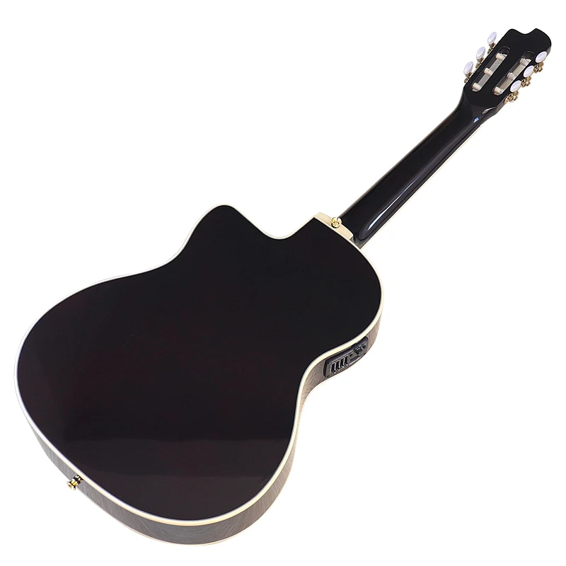 Classical Guitar 6 String Classical Guitar 39 Inch Electric High Gloss Natural Color With Pickup