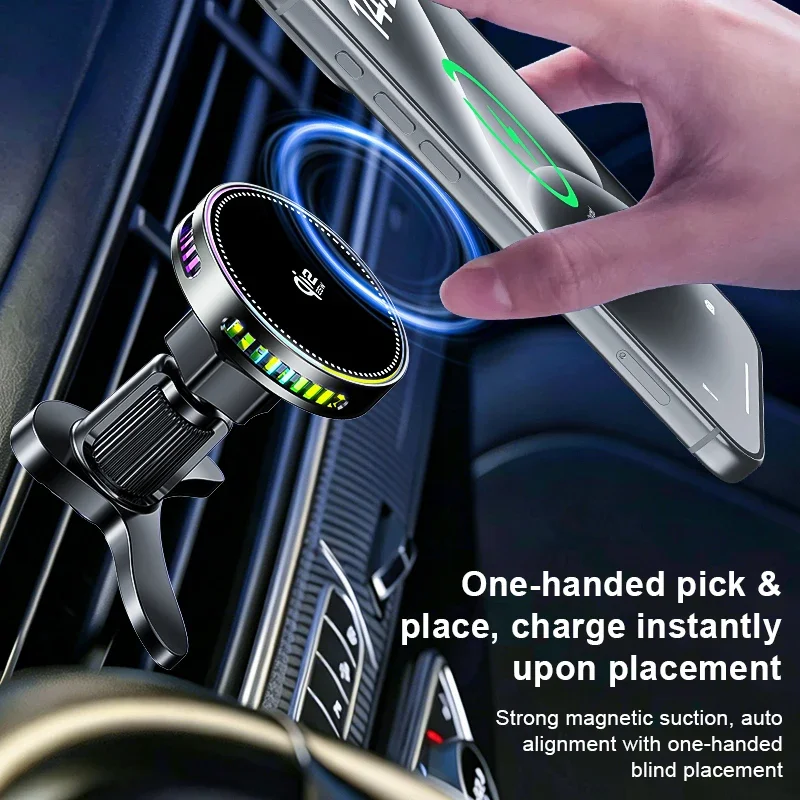 Qi2 25W Magnetic Wireless Charger Stand with Air-Cooling Fan and Car Charger