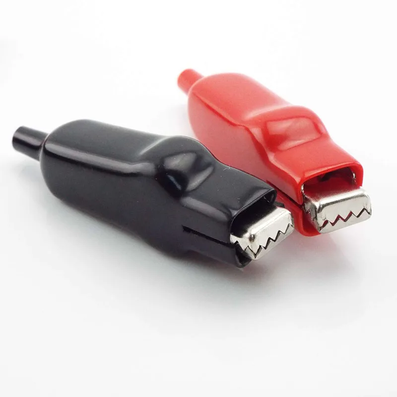 2pcs 20A Sheathed Alligator Clips Electrical DIY Test Leads Cable Alligator Double-Ended Crocodile Roach Electrical Jumper Wire alligator clips alligator clip adapter