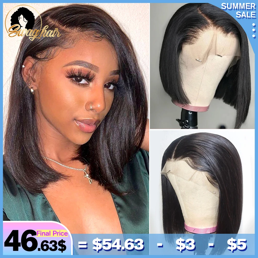 

Bob Wig Lace Front Human Hair Wigs Straight Lace Front Wigs Human Hair 180% Density Wig for Black Women Human Hair Natural Color