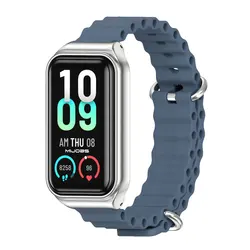 Silicone Waterproof Replacement Strap for Amazfit Band 7 - Soft and Comfortable Watch Bracelet (Deep Blue 3)