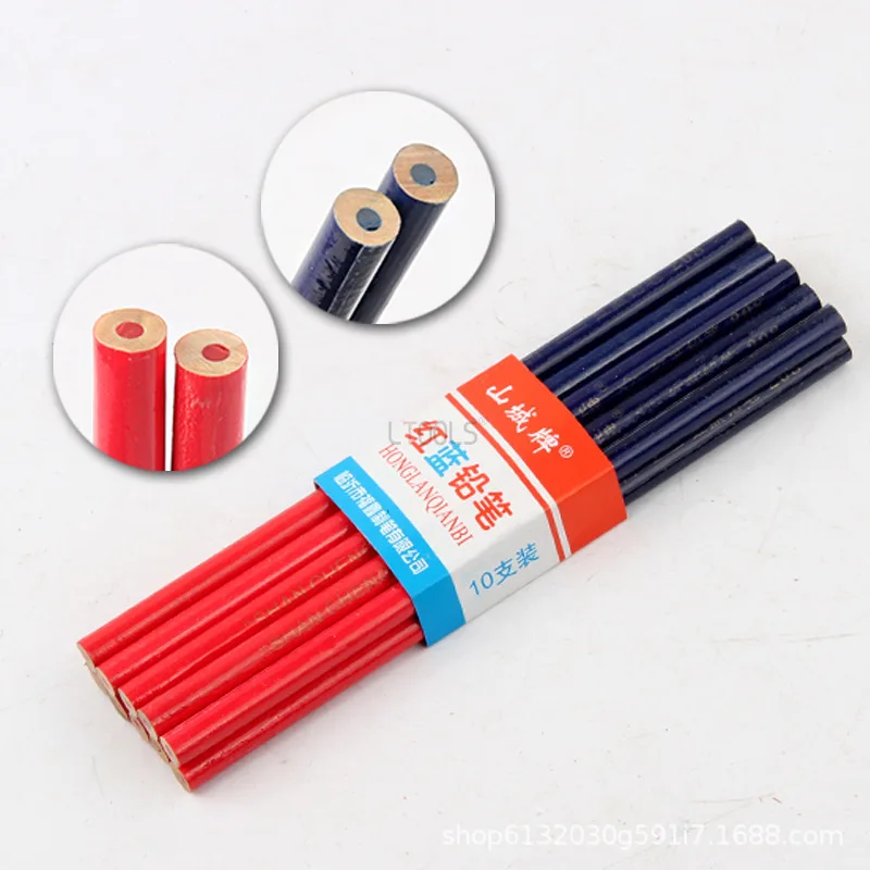 

Двухцветный карандаш красного и синего цвета для деревообработки, инженерная деревянная ручка, круговая ручка для прибора, маркер для деревообработки, ручные хозяйственные инструменты «сделай сам»