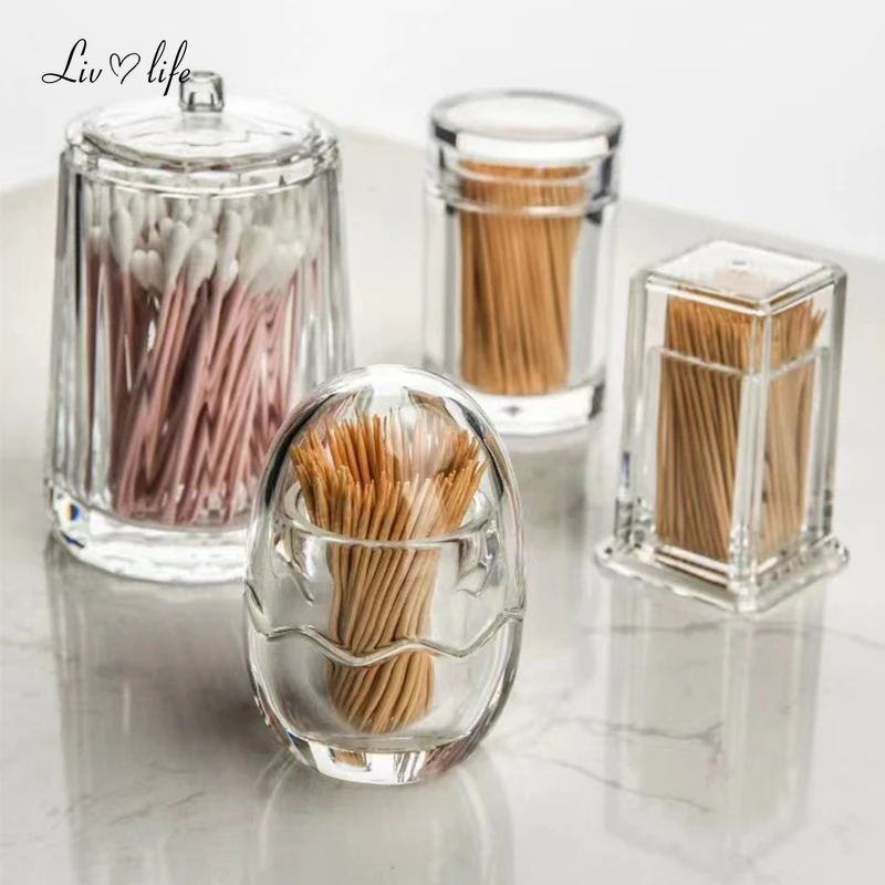 1Pcs Toothpick Holder Thickened Acrylic Transparent Square Portable Creative Convenient Life Home Living Room Storage Box