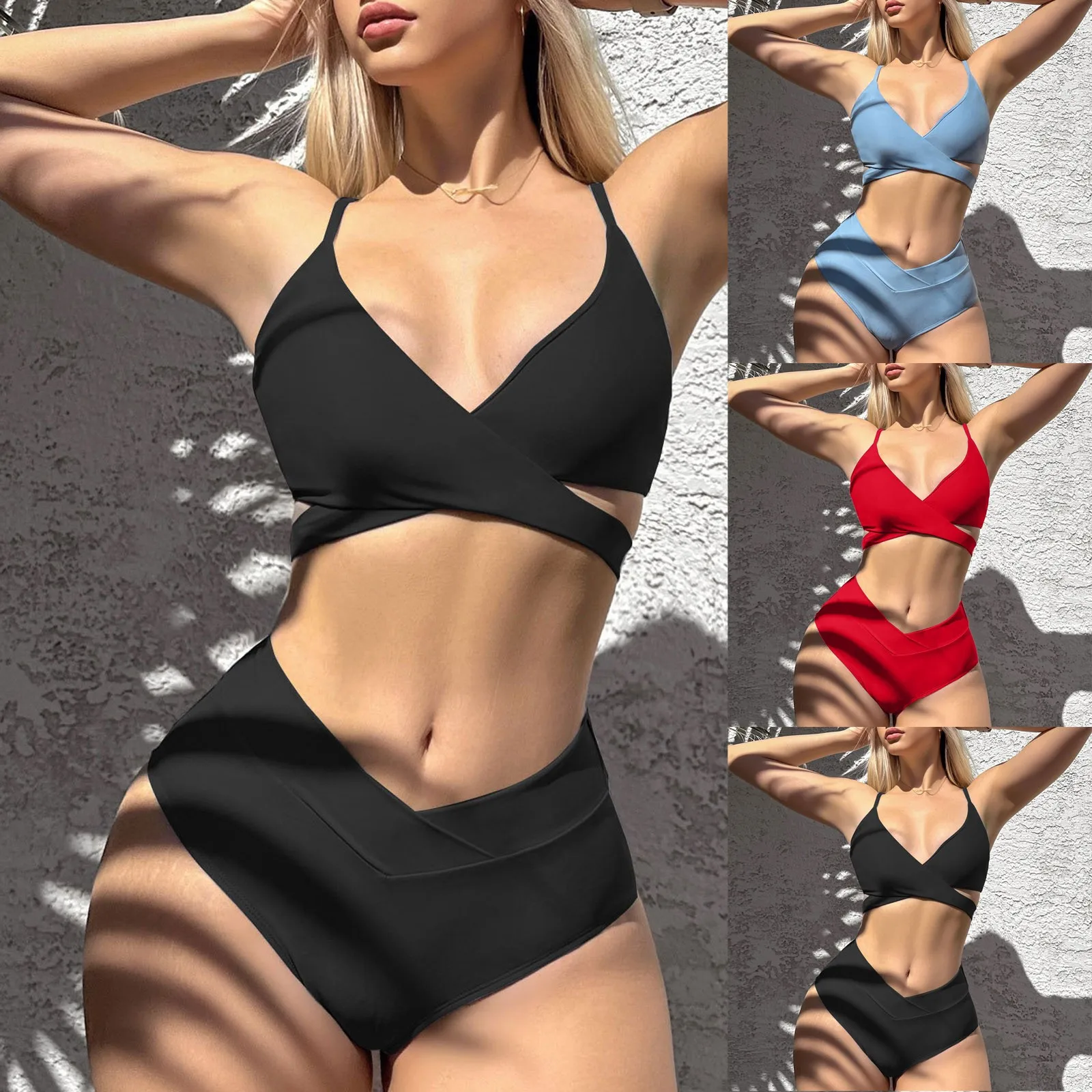 

Women's New Bikini Solid Lace Up Sexy Bikini Split Swimsuit Women Teen Swim Shorts for Boys