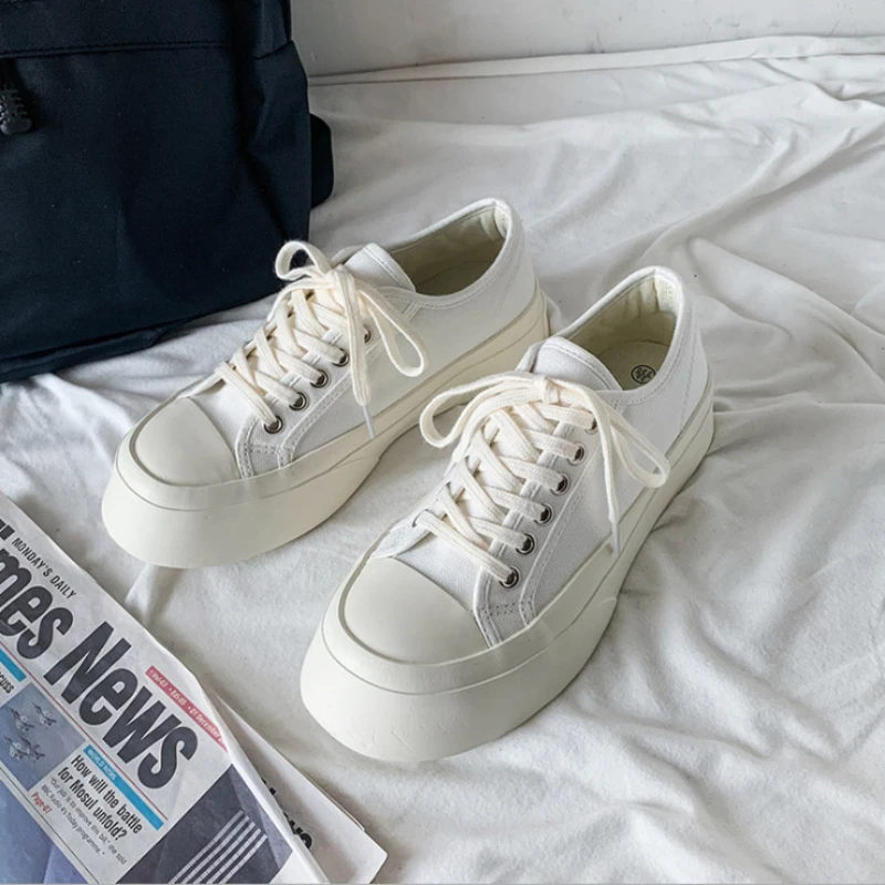 Women's Sports Shoes Platform Casual Footwear Round Head Tennis Female 2023 Women Thick Bottom Canvas Sneaker Footwear