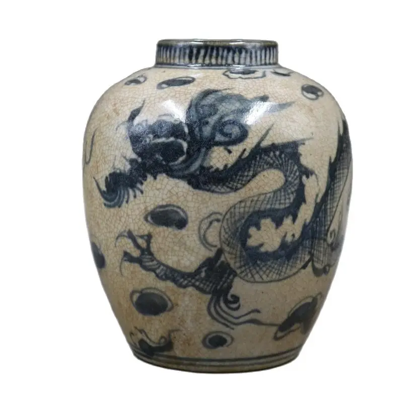 Opening Blue and White Dragon Pattern Porcelain Chinaware Ceramics Pot Jar Jug Vase 6