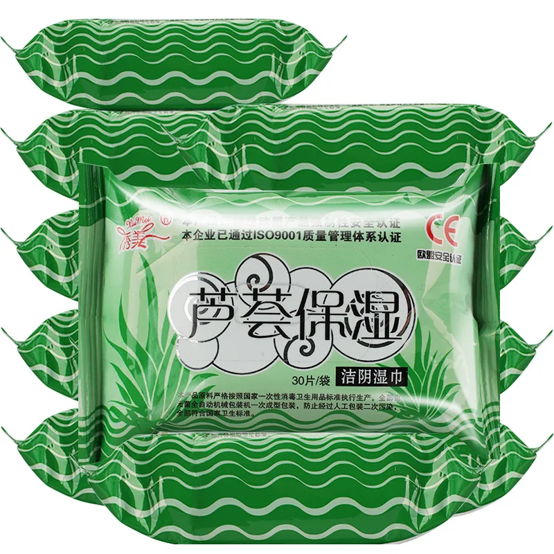 알로에 베라 보습 물티슈 7팩 풀 타입 패밀리 사이즈 남녀 공용 일회용 물티슈 스킨 케어