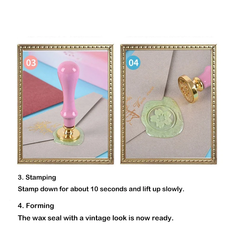 Creative Fire Paint Stamp Set Student Handbook DIY Material Kit With Wax Grain Handle Spoon Stamp Guca Toys Girls Birthday Gifts