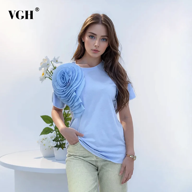 

Женская футболка с коротким рукавом и круглым вырезом, свободного покроя