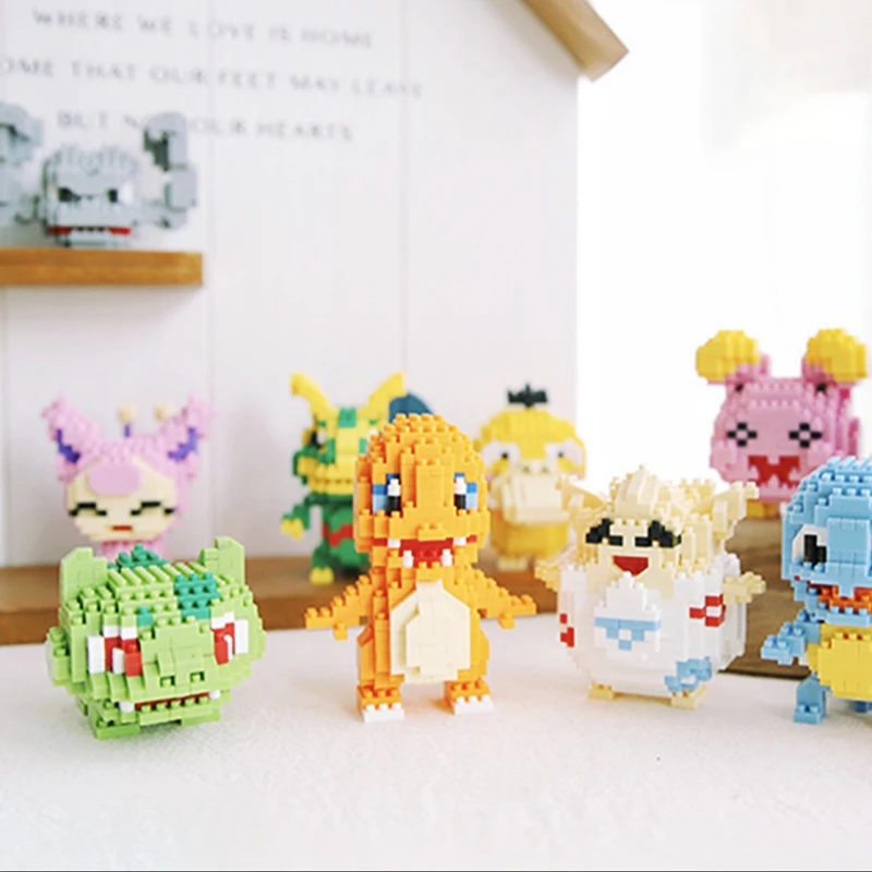 

Pokémon Doll Miniature Diamond Small Particles Assembled DIY Puzzle Building Block Pikachu Animal Model Pokémon Building Block