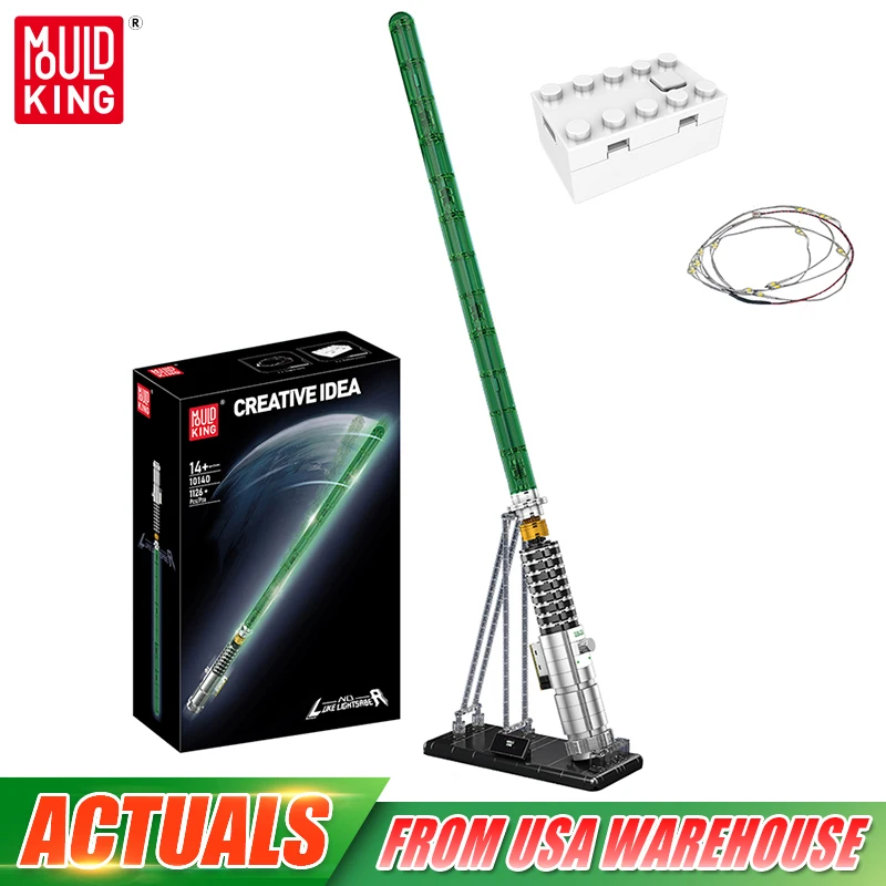 Mould King 10140 Cosplay Toys The Lightsaber with Led Parts Building Block Assembly Lightsaber Brick Set Kids Christmas Gift