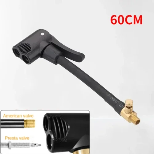 Dual Head Bicycle Pump Nozzle Hose Adapter with Valve Converter