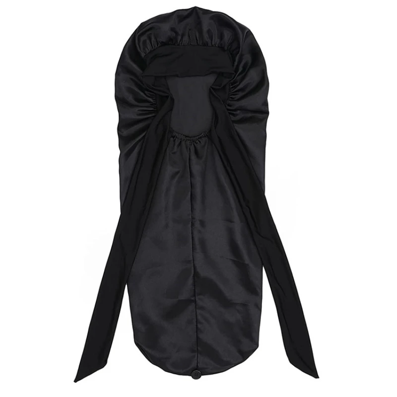 New Women Long Satin Bonnet Sleep Cap Silky Sleeping Cap with Wide Elastic Band Hair Care Curly Hair Natural Hair 6