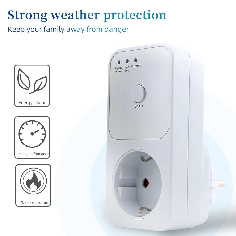 Interruptor De Voltaje Automático Avs 16a 220v, Protector De Sobretensión,  Enchufe De La Ue, Protector De Refrigerador Seguro - Toma De Corriente Y  Enchufes Adaptadores - AliExpress