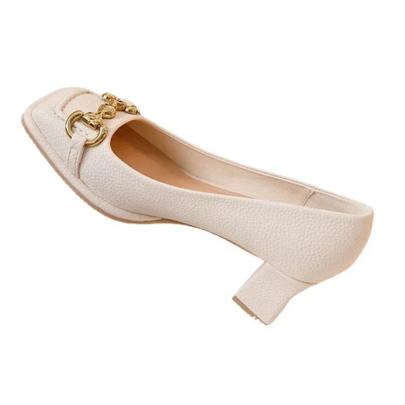 Autumn square toe women's high heels Retro Women Shallow Mouth Shoes New Casual Ladies Mary Jane High Heels Fashion Sexy Mujer 5