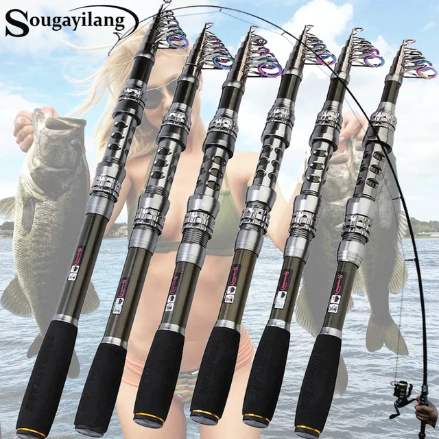 Sougayilang Telescopic Fishing Rod 1.8~3.6m Carbon Fiber Spinning