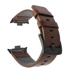 Elegant Leather Sport Bracelet Replacement - Redmi Watch 5 (Brown Black)