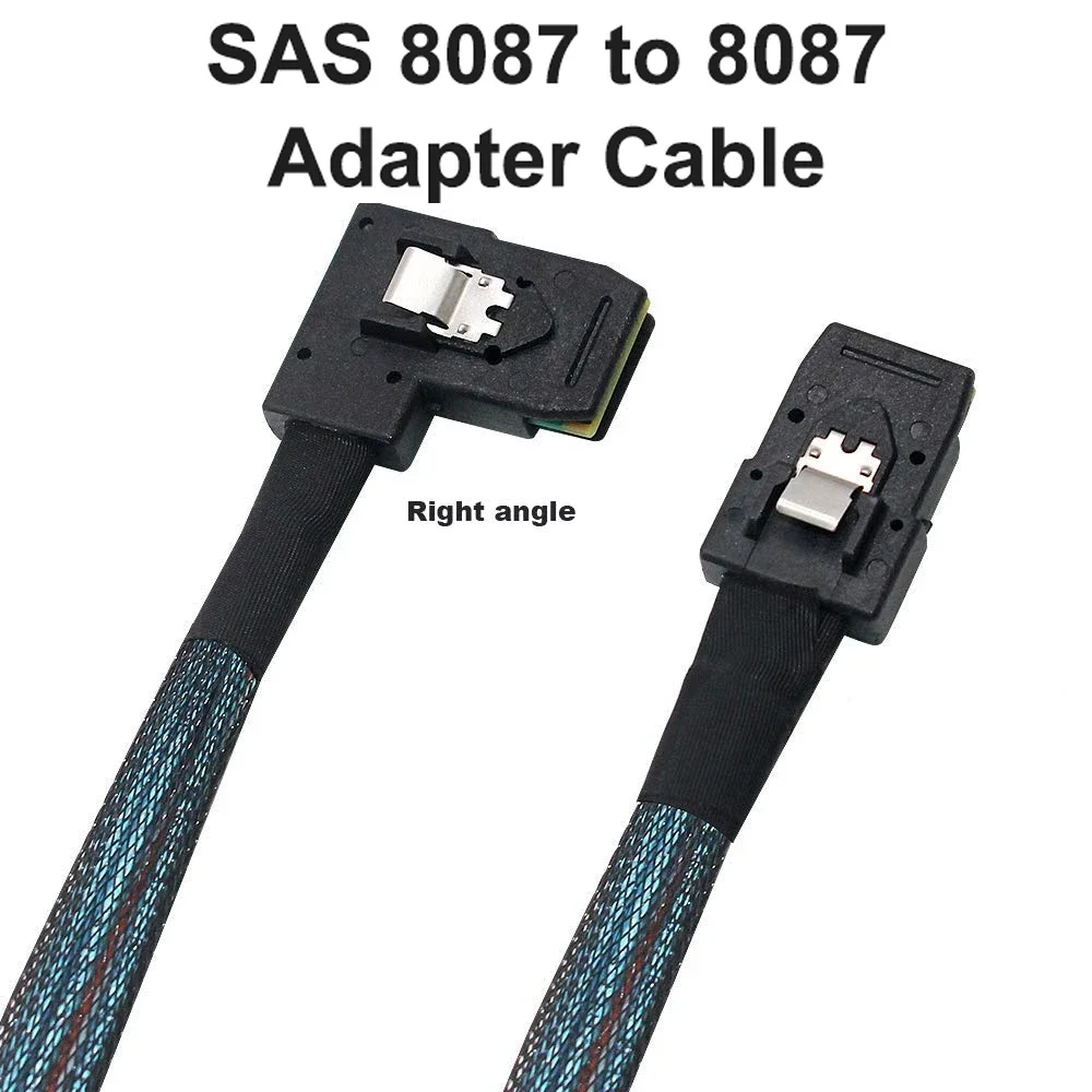 

Internal Mini SAS Data Cable 90 Degree Right Angle Bend 36Pin SFF-8087 to 8087 Connector Adapter for Server Host RAID Hard Drive