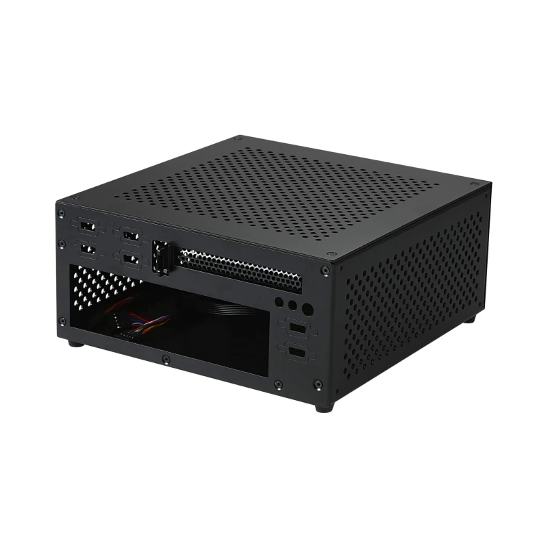 Mini ITX Chassis Soft Router HTPC Office Single Slot PCIE Aluminium Mini-ITX HTPC Soft Router Computer Case Support 6 COM Port