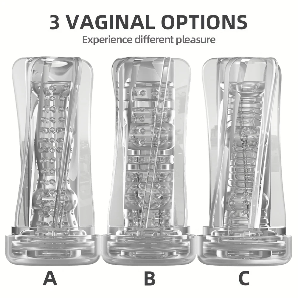 Male Masturbator Cup Soft Silicone Pussy Transparent Vagina Adult Goods Endurance Exercise Vacuum Pocket Cup for Adults Sex Toys 3