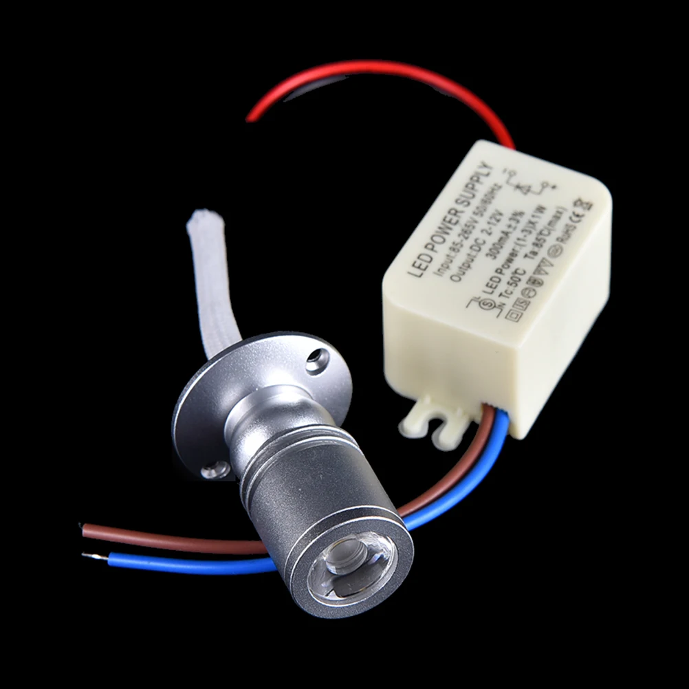 LED Downlight LED Spotlight 1W Led Recessed Cabinet Mini Spot Light 110V 220v 12v Dc Jewelry Show Include Led Driver 6000K Ceiling Light